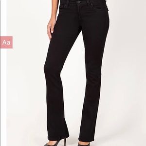 Black bootcut mid rise Kut from the Kloth- raw edge at ankle